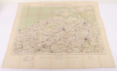 Nine WW1 Ordnance Survey Maps of Northern France and Flanders in small scale (1:100,000 & 250,000) as used in aircraft - 3