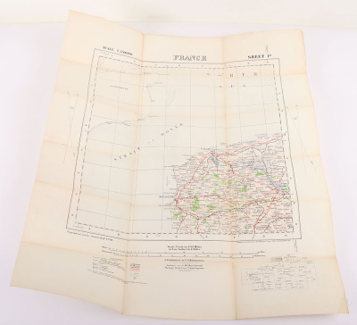 Nine WW1 Ordnance Survey Maps of Northern France and Flanders in small scale (1:100,000 & 250,000) as used in aircraft - 4