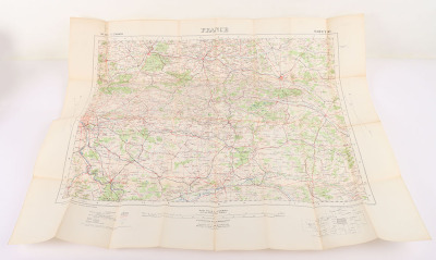 Nine WW1 Ordnance Survey Maps of Northern France and Flanders in small scale (1:100,000 & 250,000) as used in aircraft - 6