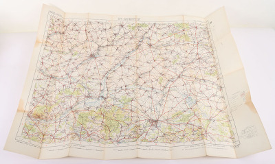 Nine WW1 Ordnance Survey Maps of Northern France and Flanders in small scale (1:100,000 & 250,000) as used in aircraft - 8