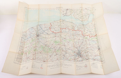 Nine WW1 Ordnance Survey Maps of Northern France and Flanders in small scale (1:100,000 & 250,000) as used in aircraft - 10