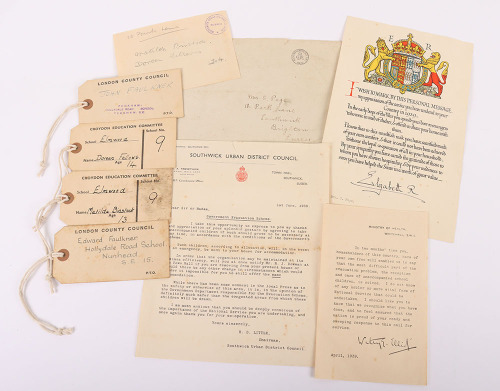 Four WW2 Evacuee Labels