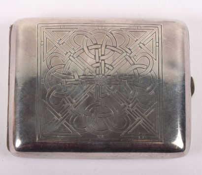 Finely Engraved Silver Cigarette Case