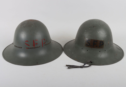 2x WW2 Zuckerman Pattern Senior Fire Patrol Home Front Helmets