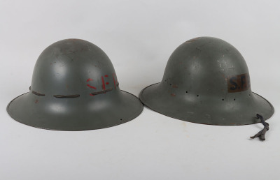 2x WW2 Zuckerman Pattern Senior Fire Patrol Home Front Helmets - 4