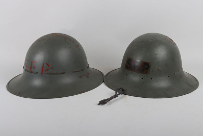 2x WW2 Zuckerman Pattern Senior Fire Patrol Home Front Helmets - 5