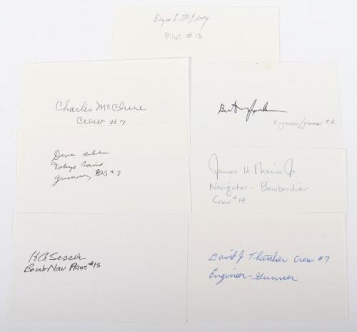 Collection of Autographs of American WW2 Doolittle Raiders,