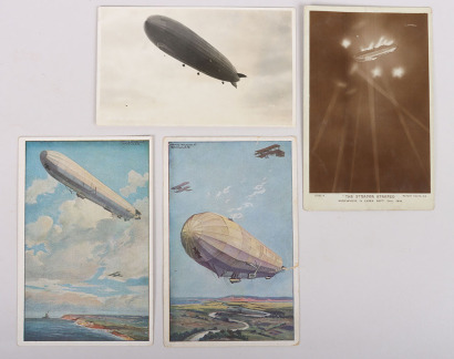 4 period post cards of German air ships during 1914-1918