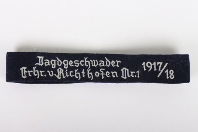 WW2 German Luftwaffe Jagdgeschwader Von Richthofen Nr1 1917/18 Uniform Cuff Title