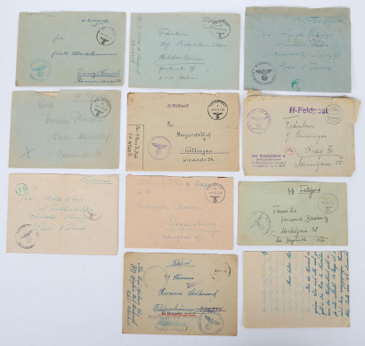 Small lot of Waffen-SS field post (SS-Feldpost) and postcards