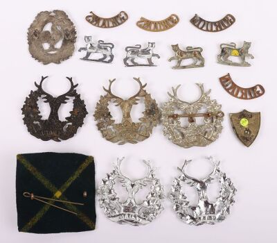 Selection of Gordon Highlanders Cap, Collar, Sporran Badge & Shoulder Titles - 2