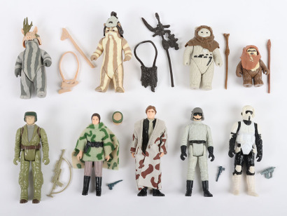 Nine Vintage Star Wars Return of the Jedi loose Endor Moon action figures Kenner