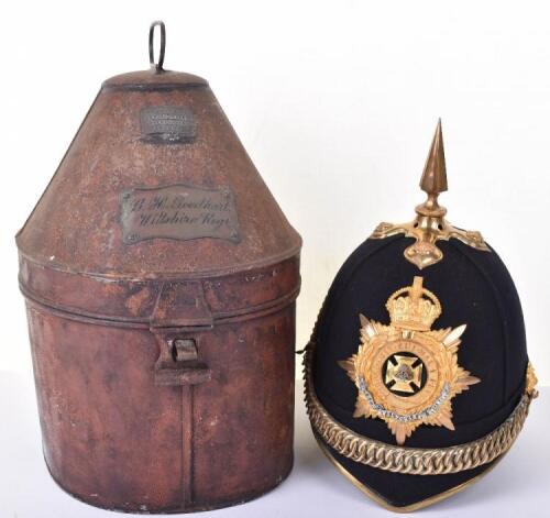 Post 1902 The Wiltshire Regiment Officers Home Service Helmet