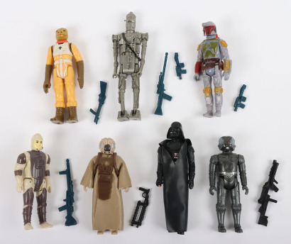 Seven Vintage Star Wars loose Empire Strikes Back Bounty Hunters action figures Kenner,