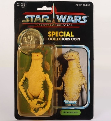 Vintage Kenner Star Wars The Power of the Force Last 17 Amanaman l Carded Moc Action Figure.