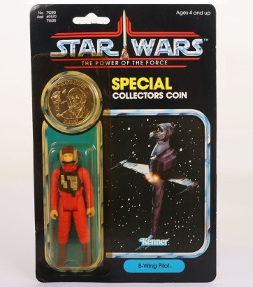 Vintage Star Wars The Power of the Force Special Collectors coin B-Wing Pilot Carded Moc Action Figure Kenner.