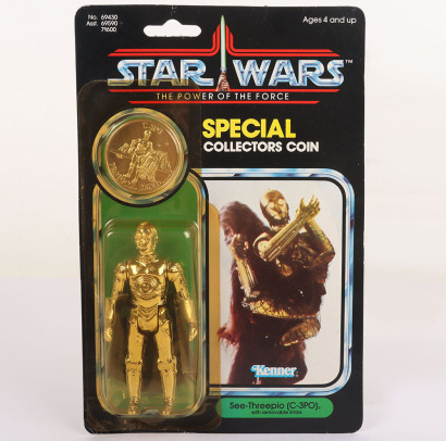 Vintage Kenner Star Wars The Power of the Force See-Threepio (C-3PO) with removable limbs Action Figure.