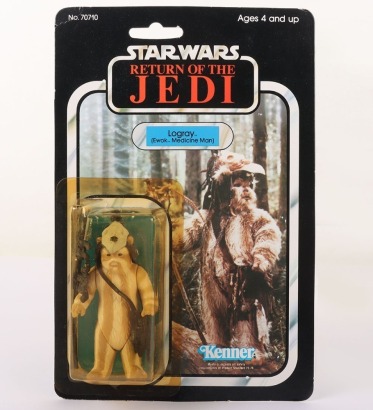 Vintage Kenner Star Wars Return of The Jedi Logray Ewok Medicine Man Action Figure.