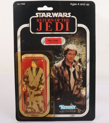 Vintage Star Wars Return of the Jedi Han Solo (In Trench Coat) Action Figure Kenner.