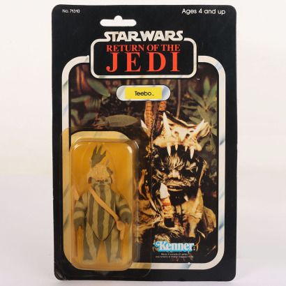 Vintage Star Wars Return of the Jedi Teebo Original Carded Moc Action Figure Kenner.