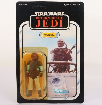 Vintage Star Wars Return of the Jedi Weequay Original Unpunched Carded Moc Action Figure Kenner.