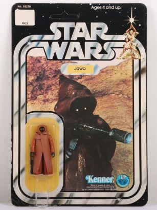 Scarce Vintage Star Wars Vinyl Cape Jawa Unpunched Original Carded Moc Action Figure Kenner.