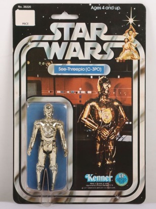 Vintage Star Wars See-Threepio (C-3PO) Original Carded Moc Action Figure Kenner.