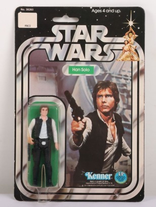 Vintage Star Wars Han Solo Small Head Original Carded Moc Action Figure Kenner.