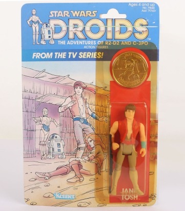 Vintage Star Wars Droids Cartoon Jann Tosh Original Carded Moc Action Figure Kenner.