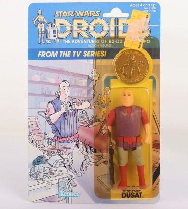 Vintage Star Wars Droids Cartoon Jord Dusat Original Carded Moc Action Figure Kenner.