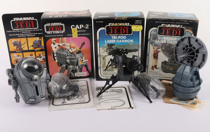 Three Vintage Star Wars Return of the Jedi and Empire Strikes Back Boxed Mini-Rigs.