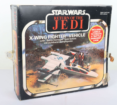 Vintage Star Wars Return of the Jedi Palitoy Battle Damaged X-Wing Fighter Vehicle Empty Box,