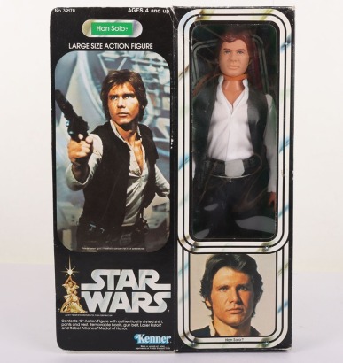 Vintage Star Wars 12 inch Han Solo Action Figure Doll Boxed Kenner.