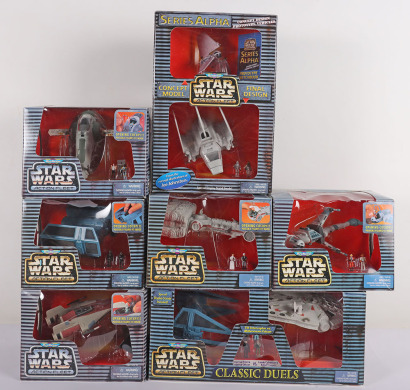 Seven Star Wars Micro Machines Action Fleet Boxed Playsets 1995-1997 Galoob.