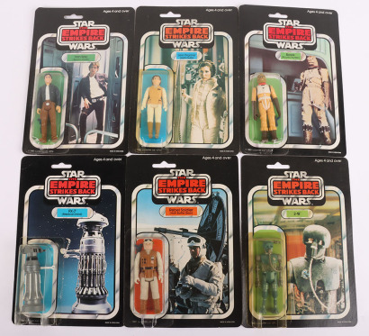 Six Vintage Star Wars Custom Empire Strikes Back Carded Moc Action Figures.