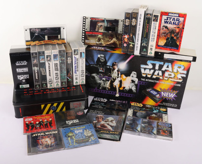 Quantity of Star Wars Media Film cells, VHS, Audio Books, Soundtracks and Games.