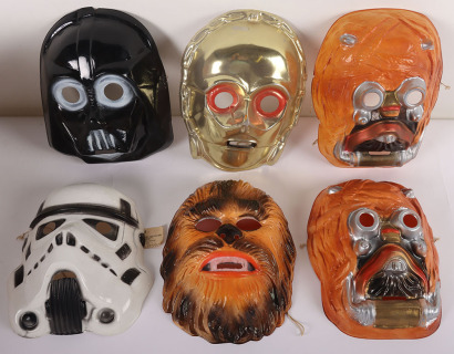 Six Vintage Star Wars Ben Cooper Masks.