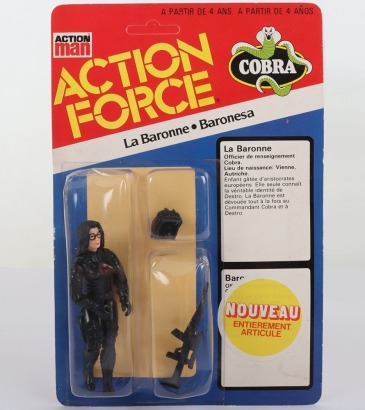 Vintage Action Force Cobra Baroness Series 3 carded moc Action figure 1985 Palitoy,