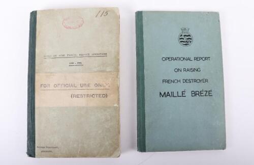 Operational Report on Raising French Destroyer Maille Breze, Sunk in Greenock 1940