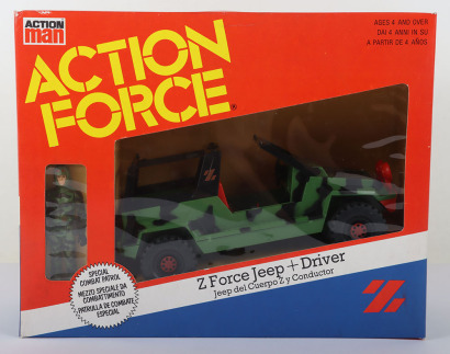 Vintage Action Force Z Force Jeep and Driver Vehicle and Action Figure boxed Palitoy.