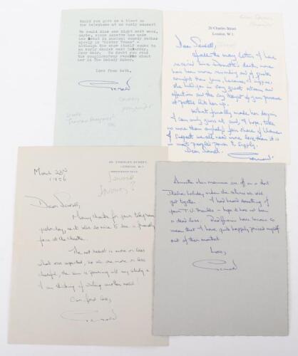 4x Letters Written by English Writer Gerald Savory (1909-1966) to English Novelist & Screenwriter Sewell Stokes