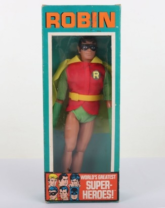 Vintage Mego DC Robin 8 inch Action figure 1976 in original Green box,