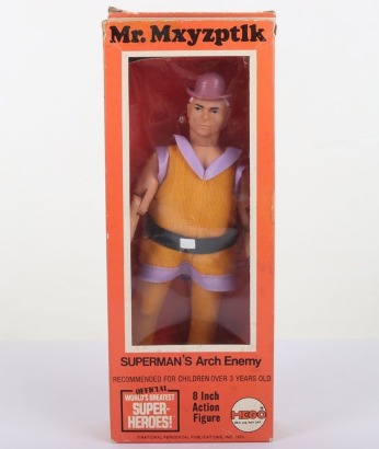 Vintage Mego DC Mxyzptlk Foe 8 inch Action figure 1975 in original Orange box,