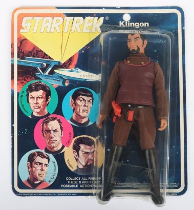 Vintage Original Star Trek Mego Bradgate Klingon Five face Type 1, 8 inch action figure Boxed Catalogue number 22801.