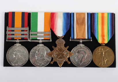 Campaign Medal Group of Five Covering Service in the 2nd Boer War and the Great War with the Northumberland Fusiliers and Royal Engineers