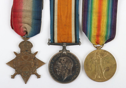 1914-15 Star Medal Trio to a Recipient in the 8th Battalion Rifle Brigade Who Was Taken Prisoner of War During the 1918 German Spring Offensive