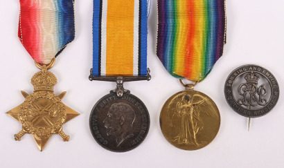 A Great War 1914-15 Star Medal Trio with Silver War Badge to a Recipient in the Royal Engineers who was Discharged in 1919 Due to ill Health