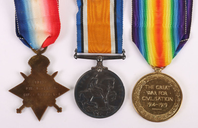 Great War 1914-15 Star Medal Trio to the Oxford & Buckinghamshire Light Infantry - 3
