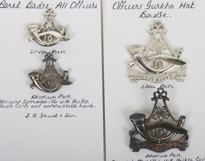 10th Princess Mary&rsquo;s Own Gurkha Rifles Officers Badges - 2