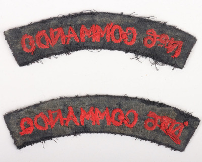 Attributed WW2 No6 Commando Cloth Shoulder Titles, - 2